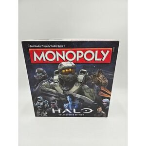 Monopoly Halo Collector's Edition Board Game Master Chief UNSC New Open Box